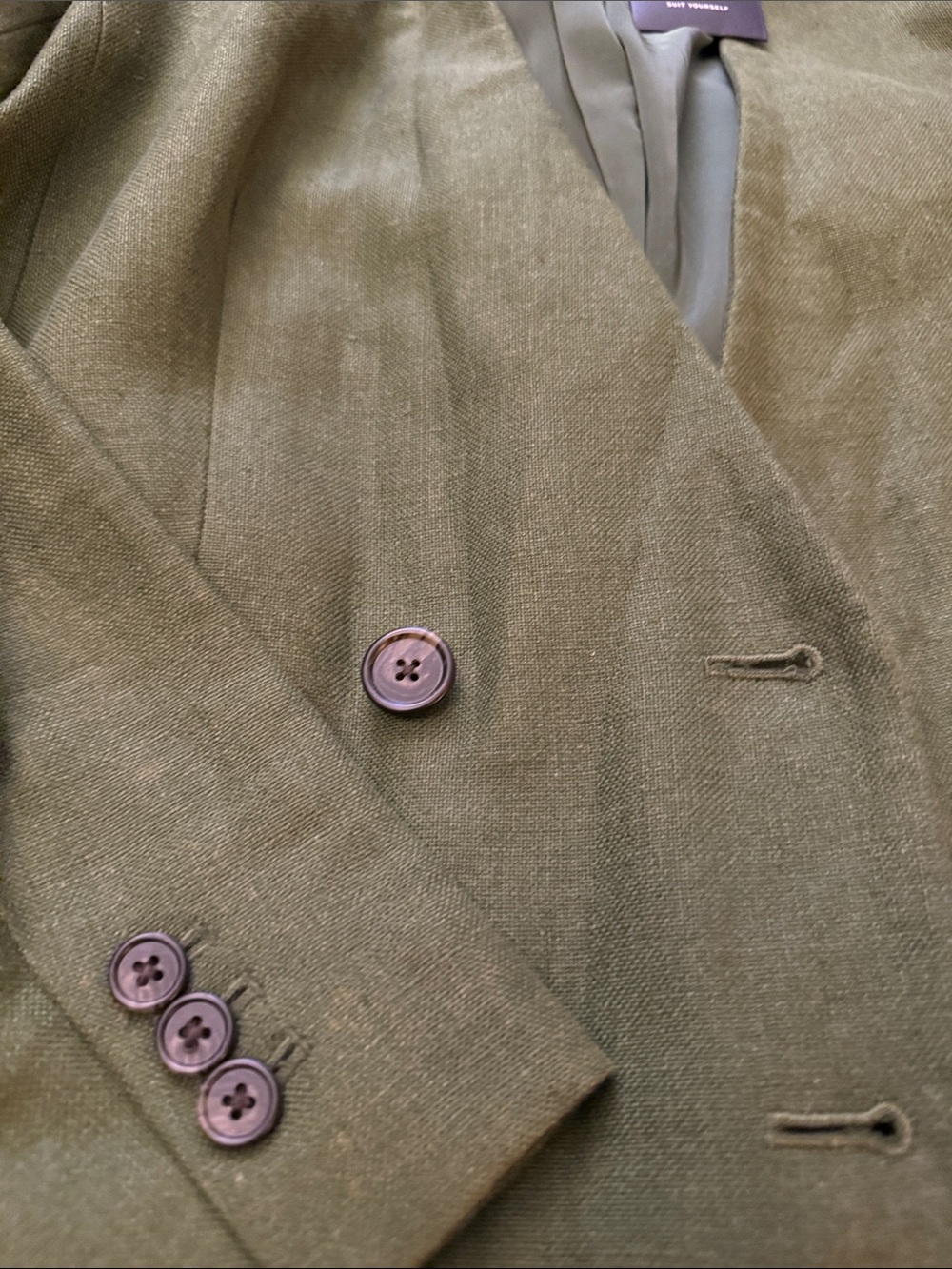 J.Crew Olive Green Womens Linen Tailored Blazer Jacket size 4 - Picture 5 of 13